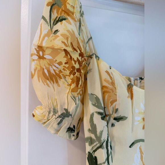 NWOT Reformation Gloria Dress in Honeyglow Floral Yellow Dress, size 2 - Picture 7 of 14